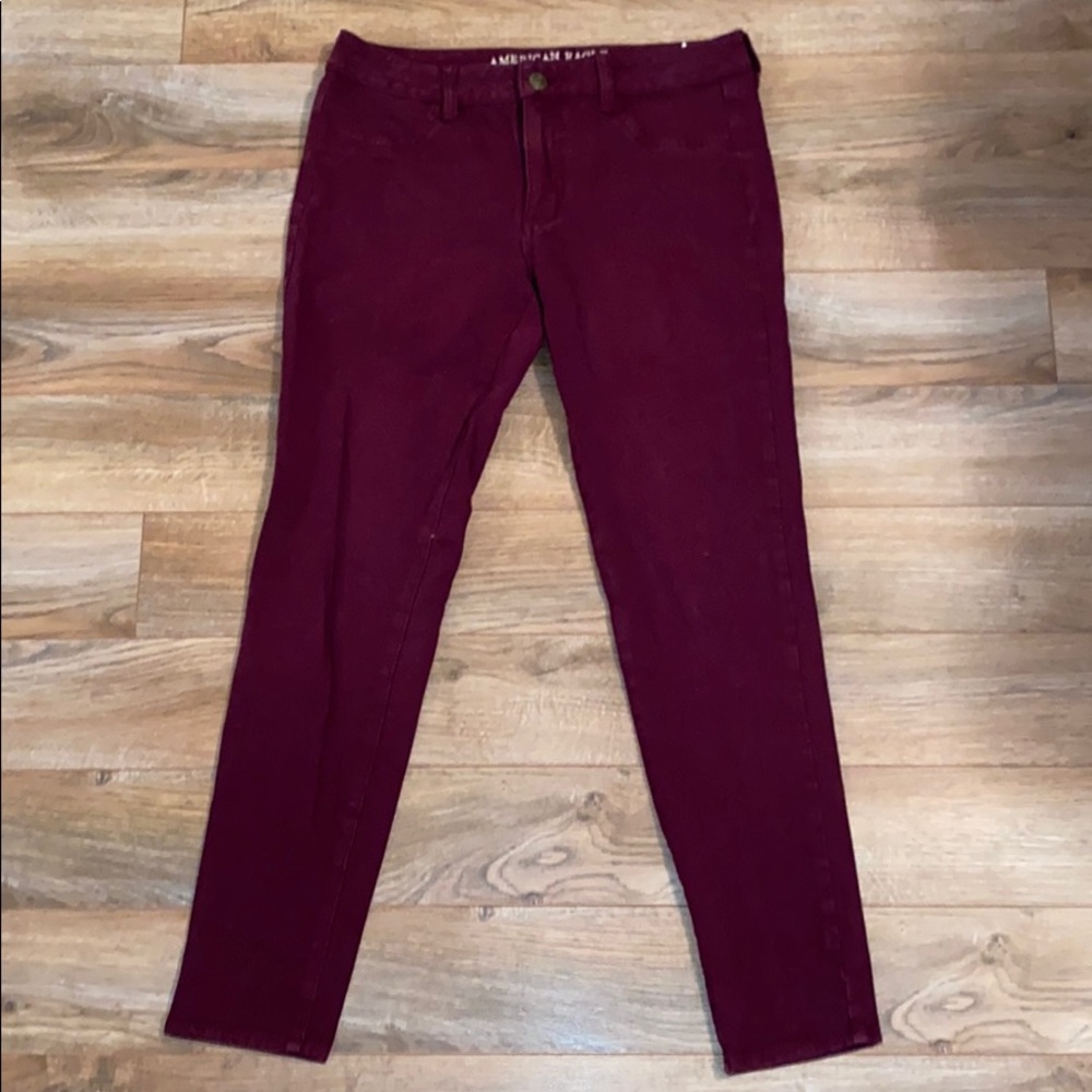 Burgundy AE Jeggings